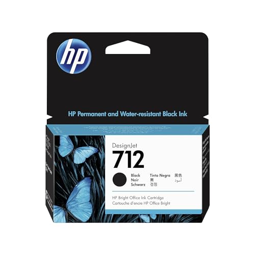 HP 712 Black 38-ml Genuine Ink Cartridge (3ED70A) for DesignJet T650, T630, T230, T210 & Studio Plotter Printers