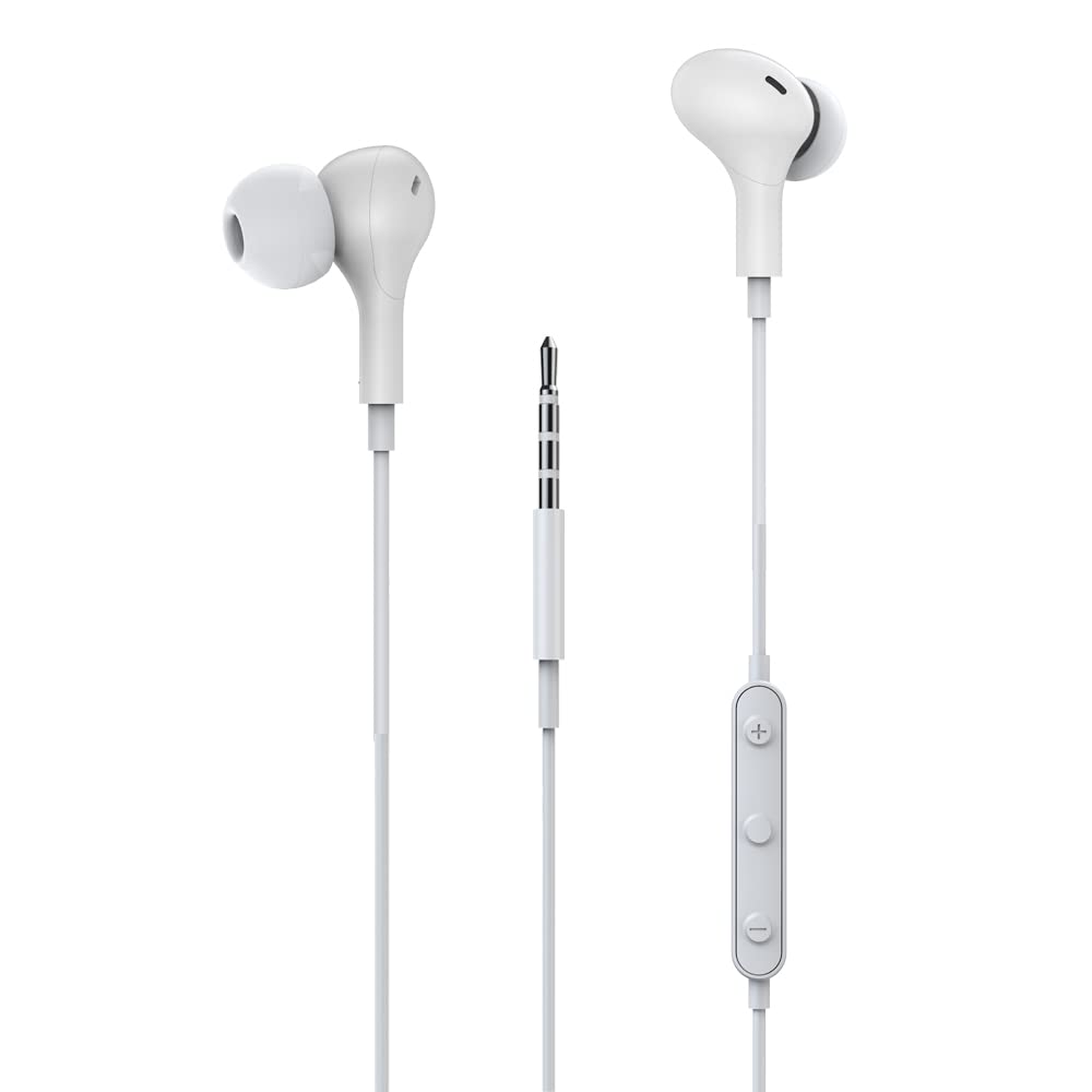 eMorevalue 538EM Wired In Ear Earbuds Noise Cancelling Headphones with 3.5mm Jack - A-White
