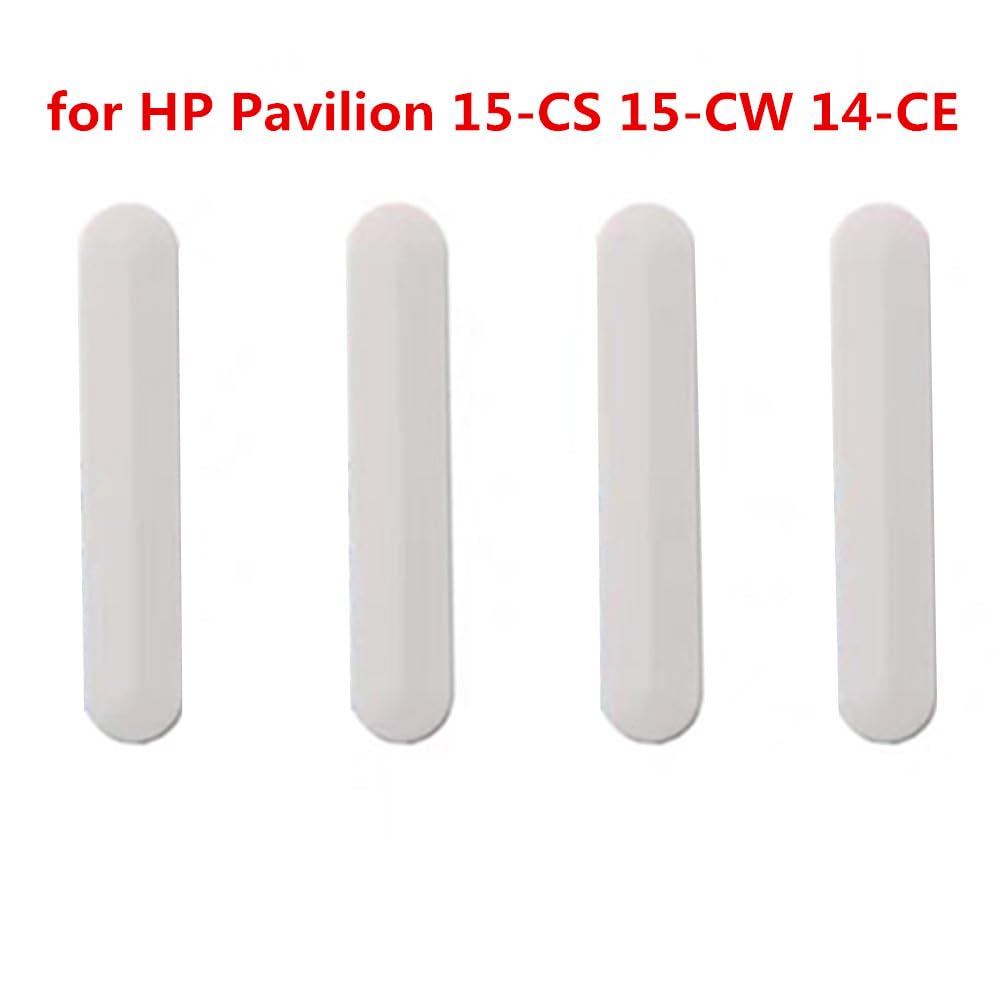 4PCS Bottom Case Rubber Feet Strip Replacement for HP Pavilion 15-CS 15-CW 14-CE Laptop Bottom Rear Cover Rubber Foot Strip Silver