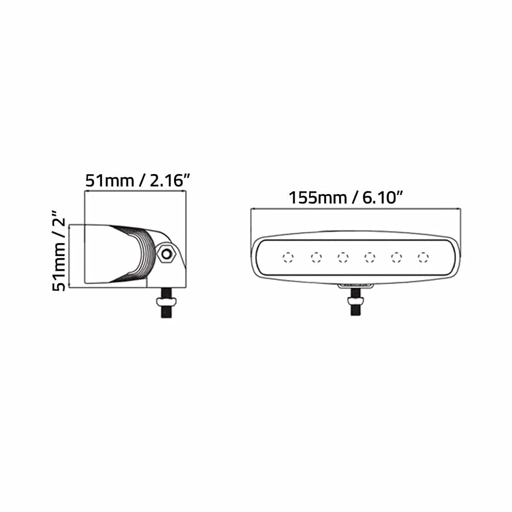 LUX Performance DBLXSR6F 6" Single Row Flood LED Light