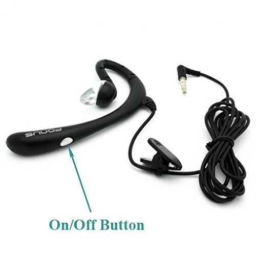 Wired Mono Headset Earphone w Mic Headphone 3.5mm Single Earbud Hands-Free Microphone Over-The-Ear Compatible with LG K40