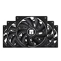Thermalright TL-C12C X5 CPU Air Fan, 120mm Case Cooler with 1550RPM Speed PC Cooling, in The Unlit Version,5-Fan Packs(120mm,Black)