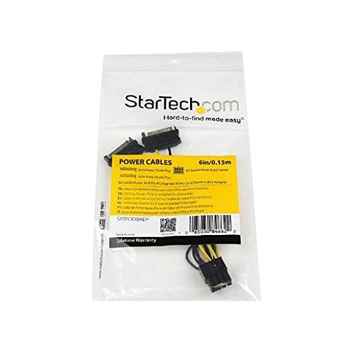 StarTech.com 6in SATA Power to 8 Pin PCI Express Video Card Power Cable Adapter - SATA to 8 pin PCIe power (SATPCIEX8ADP)