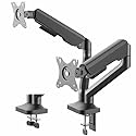 VIVO Dual Pneumatic Arm Ultra-Wide Monitor Mount for up to 35 inch Screens, Holds 26.4 lbs per Arm, Desk Mount Monitor Stand for 2 Ultrawides, Black
