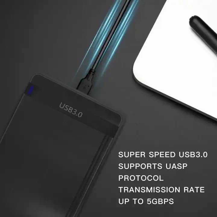 KingData SSD HDD Hard Drive Enclosure 2.5" inch SATA III USB 3.0 Caddy Case External Reader Laptop Fast Data Transfer UASP Cable Included Tool-Free