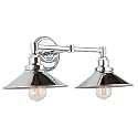 Linea di Liara Andante 2 Light Bathroom Vanity Light - Industrial Polished Chrome Fixtures Above Mirror, Farmhouse Lighting for Bathroom, Bulb