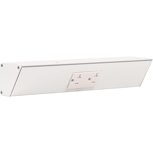 Task Lighting TR Series Angle Power Strip,12 inch, 1 Dual Receptacle, White
