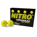 Nitro Long Distance Golf Balls (12PK) All Levels Maximum Distance Titanium Core 85 Compression High Velocity Spin Control Long Distance Golf Balls