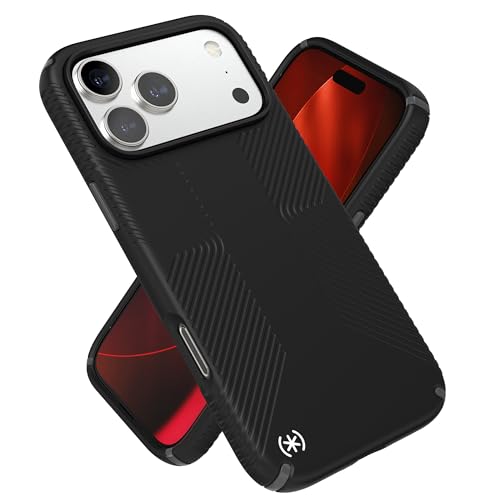 Speck PRESIDIO2 Grip for iPhone 17 Pro Max Case, MagSafe-Compatible, Slim Protective Case, Black/Slate Grey/White