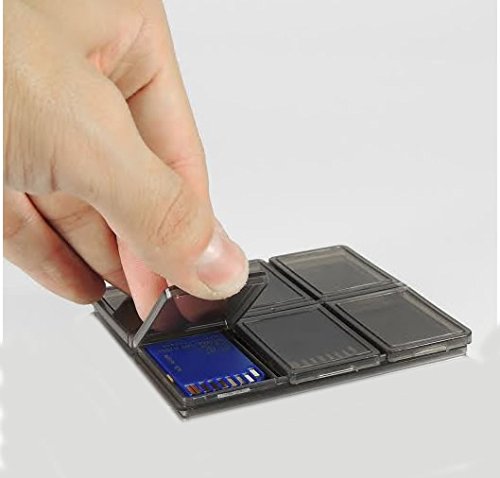 SD Memory Card Holder for 6 Cards, 6 Slots and a Microfiber Cloth