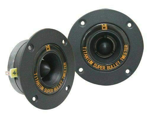 Mr. Dj HDT800B Pair 4-Inch Aluminum Bullet Titanium Horn Tweeter Driver (Black)