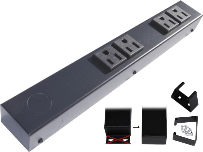 12” Hardwired Power Strip (NO Power Cord), 4 Horizontal Outlets (NOT Tamper Resistant), NO Ears (Without mounting tabs on Both Ends), 15A (NOT a 20