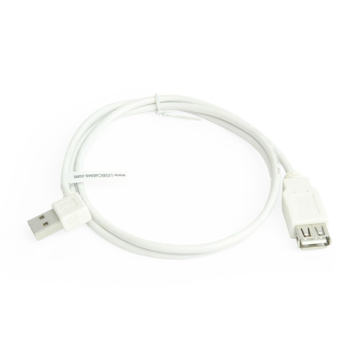USBGear USB 2.0 Right Angle Extension Cable - Type-A Male Right Angle to A Female - 3ft - White - Fits Tight Spaces to Extend Close Connections