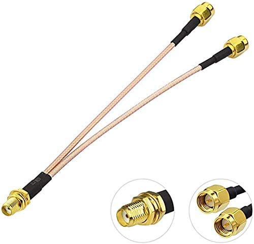 BINGFU 4G LTE Antenna Adapter Splitter Cable SMA Female to Dual SMA Male Cable 15cm 6 inch Compatible with 4G LTE Wireless Router CPE Hotspot Cellular