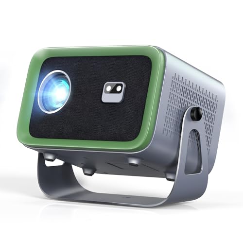 ?Auto Focus/Keystone?4K Projector with WiFi and Bluetooth, 360° Rotating Movie Projector, Portable Projector with 200 ANSI, Outdoor Projector