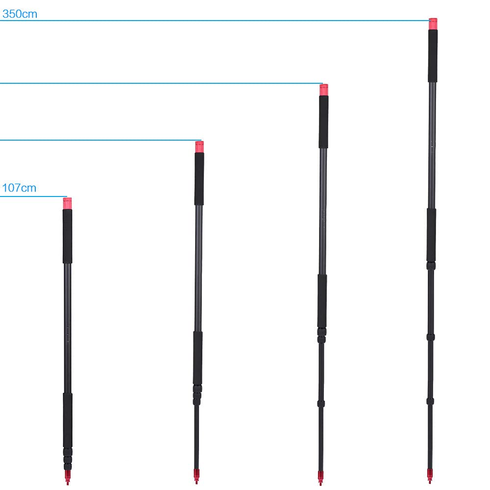 Andoer Telescoping Microphone Boom Pole Aluminum Alloy 4 Sections Stretchable Handheld Microphone Holder Pole Flash Light Boom Sound Recording Grip