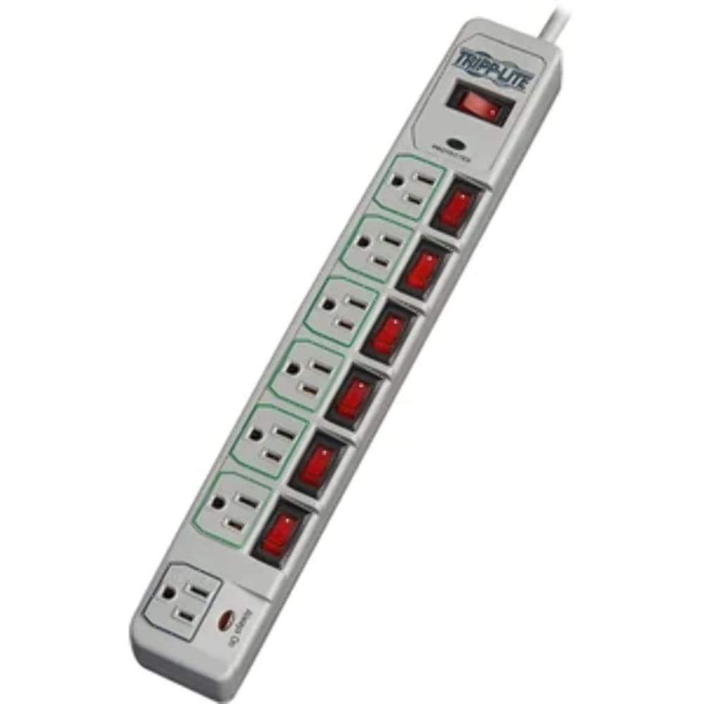 Tripp Lite TLP76MSG 7-Outlet Eco-Surge Energy-Saving Surge Protector, Cool gray