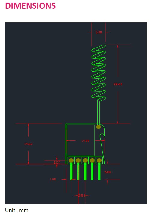 REYAX RYLR498 UART Interface 426/433/470MHz LoRa® Antenna Transceiver Module