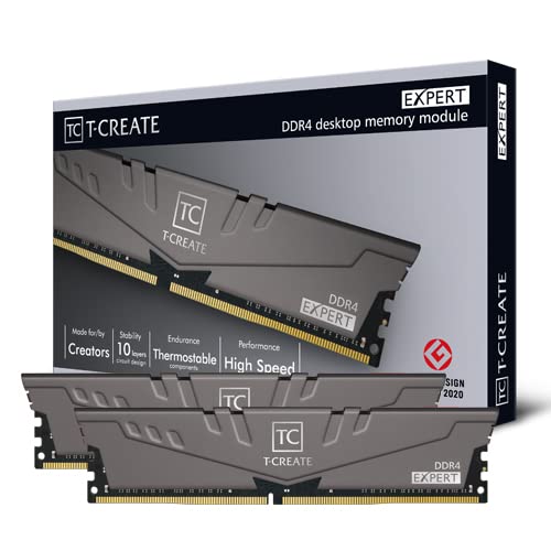 TEAMGROUP T-Create TTCED432G32G3200HC16FDC01 Expert Overclocking 10L DDR4 32GB 3200MHz (PC4 25600) CL16 Desktop RAM Memory Module