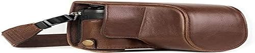 MegaGear Panasonic Lumix DMC-GX85, DMC-GX80 (12-32mm) Ever Ready Leather Camera Case and Strap, with Battery Access - Dark Brown - MG1301