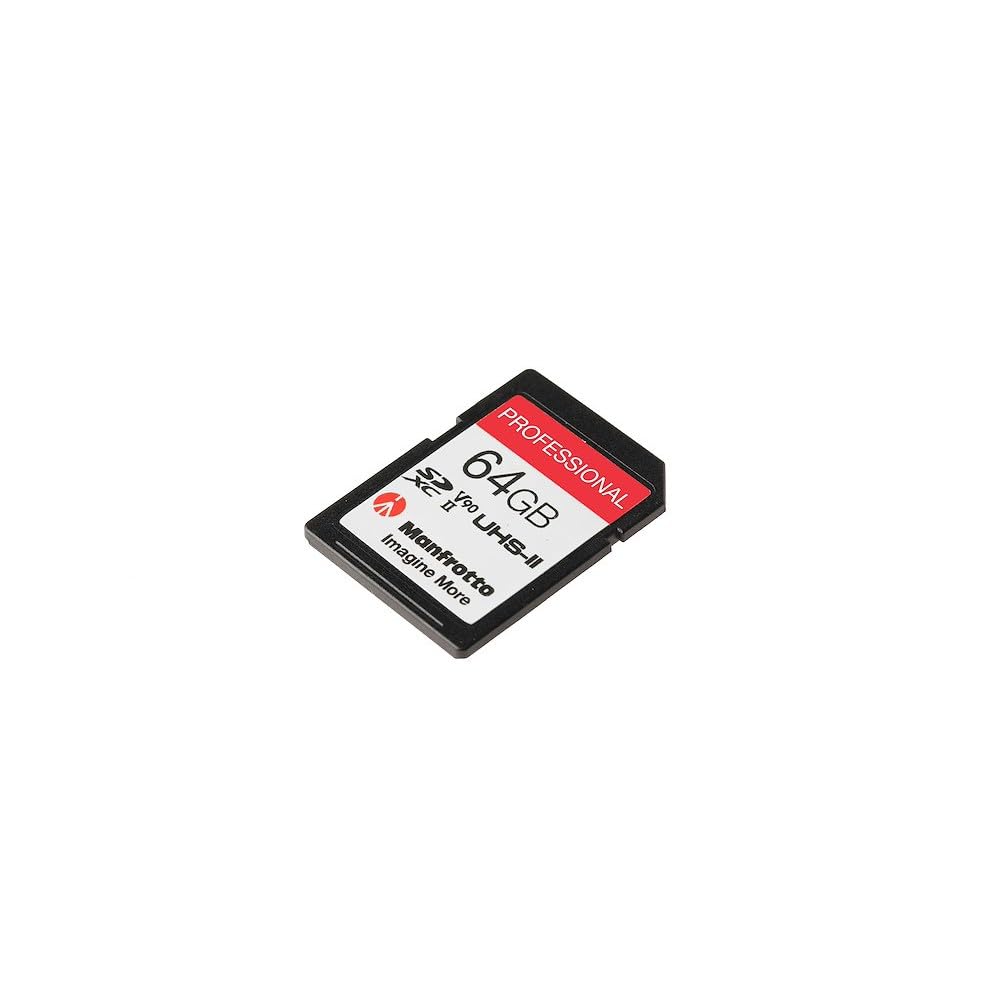 Manfrotto 64GB SD Professional Memory Card, UHS-II, V90, U3 280 MB/s Read, 250MB/s Write, Memory Card for Digital Reflex Cameras and Video Cameras