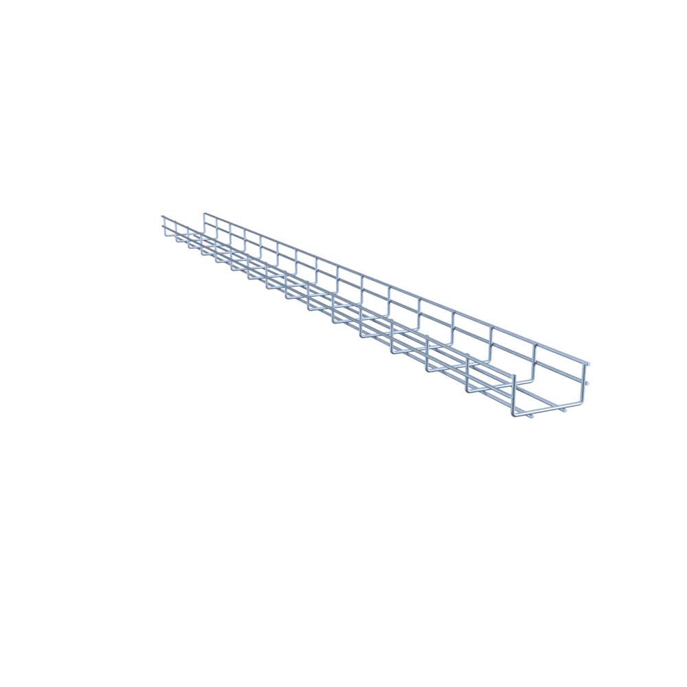 NavePoint Wire Mesh Cable Tray, Electro Zinc Plated, Silver Steel, 1.97 x 3.94 x 59.06 inch, 2-Pack