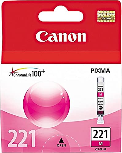 Canon CLI-221M Dye Ink Cartridge, Magenta - in Retail Packaging