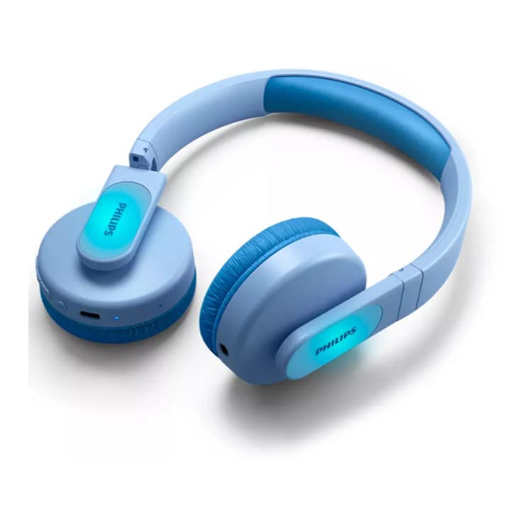 Philips K4206 Kids Wireless On-Ear Headphones, Bluetooth + Cable Connection, 85dB Limit for Safer Hearing, Built-in Mic, 28 Hours Play time, Parental…