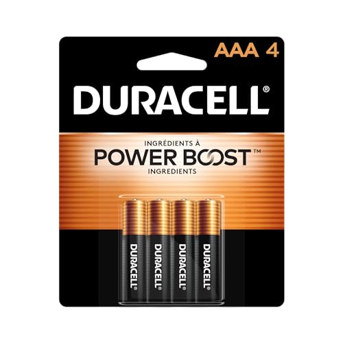 Duracell Coppertop AAA Batteries with Power Boost Ingredients, 4 Count Pack Triple A Battery with Long-lasting Power, Alkaline AAA Battery…