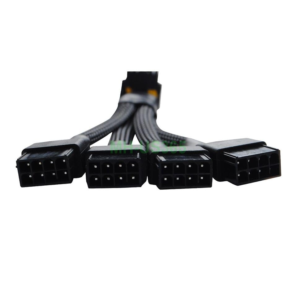 lilila-ree 12VHPWR 16 Pin 12+4 pin GPU Cable to 4X 8 Pin PCIe 5.0 Extension 90 Degree Angle Sleeved Adapter for GeForce RTX 4090 4080 4070Ti 3090Ti