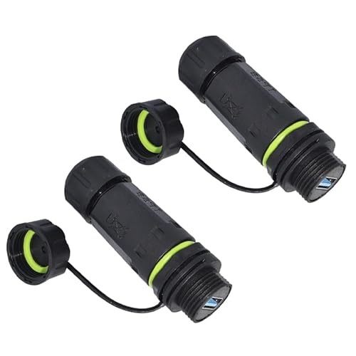ELifeApply Waterproof Panel USB Connector with Shield, Waterproof IP68 USB 3.0 Panel Mount Connector, Female to Female, with Shield Extension Adapter