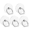 VOVIGGOL Cell Phone Ring Holder Stand 5 Pack, Transparent Phone Ring Holder Finger Kickstand 360° Degree Rotation Clear Phone Ring Grip Compatible