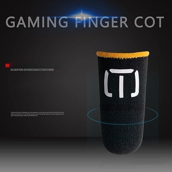 3 Pair Black Patterns Gaming Finger Sleeves Breathable Fingertips Gameler Sweatproof Games-Slip Thumb GR9l5 Gloves for Mobile, Cell Phone Gaming