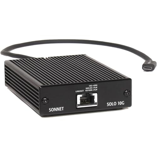 Sonnet Technologies Solo 10G Thunderbolt 3 to 10GBASE-T Ethernet Fanless Adapter (SOLO10G-TB3)