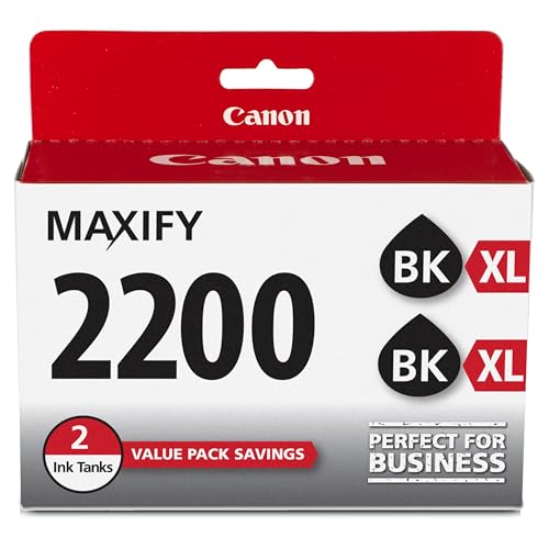 Canon PGI-2200XL Genuine Black Twin Pack, Compatible with IB4120, MB5120, MB5420, IB4020, MB5020, and MB5320 (Optional) Printers