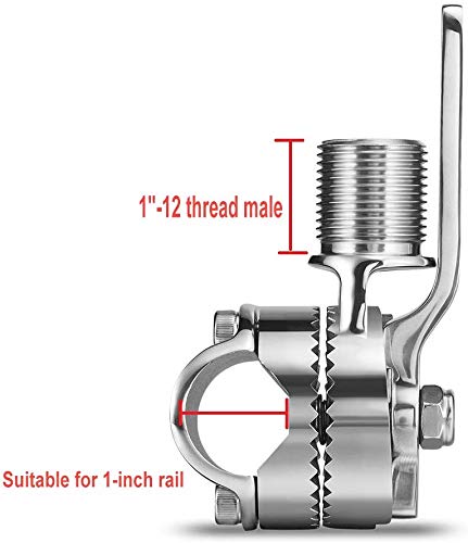 ZOMCHAIN Marine VHF Antenna Mounts, Ratchet Mount, 316 Stainless Steel Adjustable Base Mount for Boat (Clamp-on Antenna)