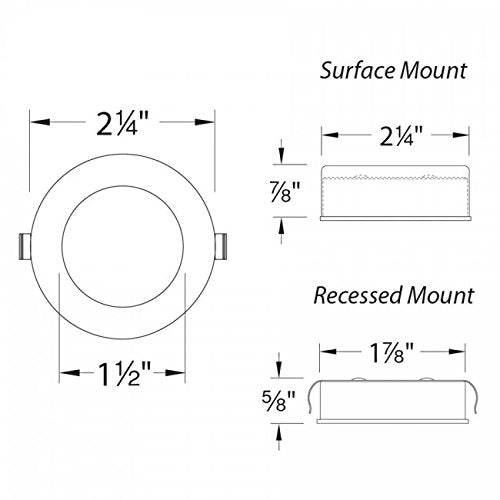 WAC Lighting HR-LED87-27-DB 3000K Soft White Round LED Button Light, Dark Bronze
