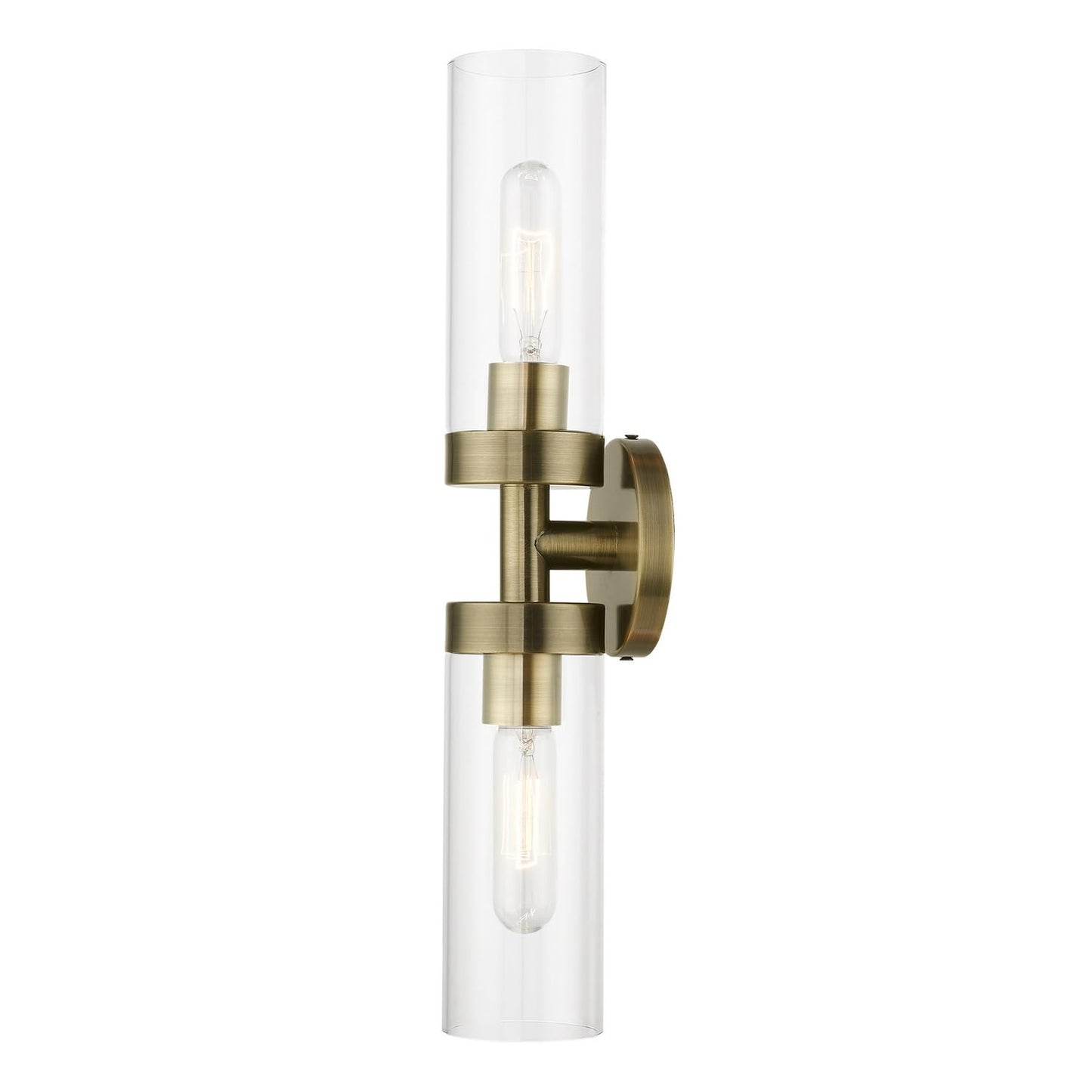 Livex Lighting Ludlow - 2 Light ADA Bath Vanity in Nautical Style-19.25 Inches Tall and 4.25 Inches Wide-Antique Brass Finish