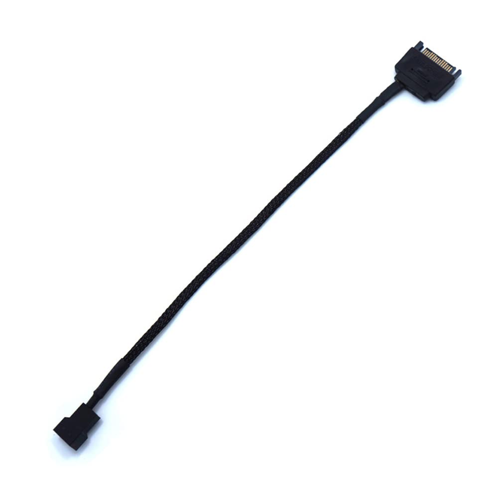 YiKaiEn SATA to 3 Pin / 4 Pin Fan Adapter, 15 Pin SATA to 12V PC Case Fan Splitter Extension Power Cable Adapter 10.6’’ 27cm (1 to 1)