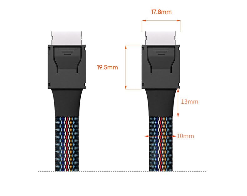 Valuegist OCuLink PCIe 4.0 Cable, 50cm Male to Male, 8Gbps Data Transfer, SFF-8611 4i Extension Cable for eGPU and SSD