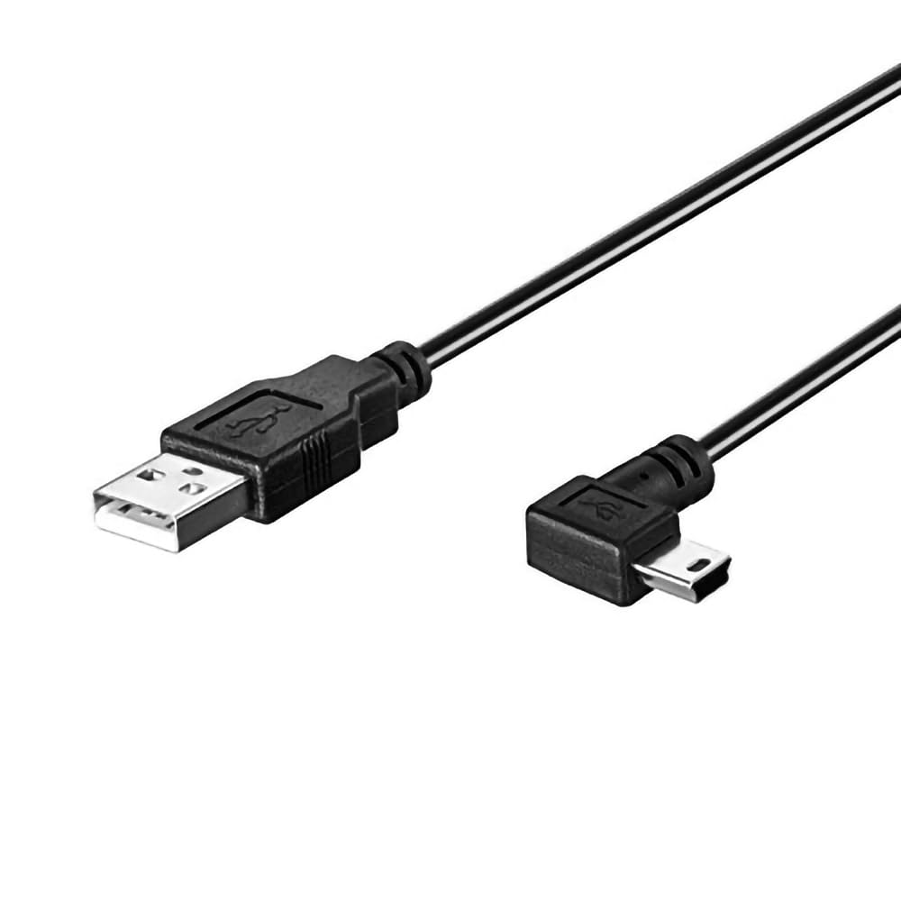 LARRITS Mini-USB Power Cable for Dash Cam & GPS - Charging-Only (No Data Transfer), Right-Angle Mini-B to USB-A, 5M Extra-Long Car DVR Power Cord