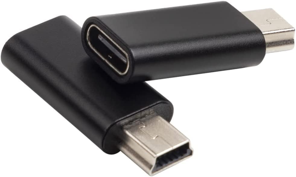 leizhan USB C to Mini USB Adapter, 2 Pack, USB-C Female to Mini USB 2.0 Male Adapter, Compatible with Laptops/Tablets, MP3 Players, Digital Cameras…