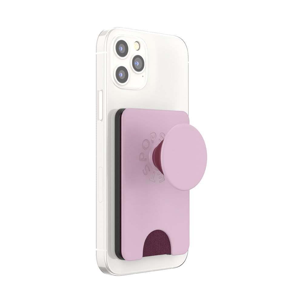 PopSockets Phone Wallet for MagSafe, Phone Card Holder with Grip, Pink - Blush Pink