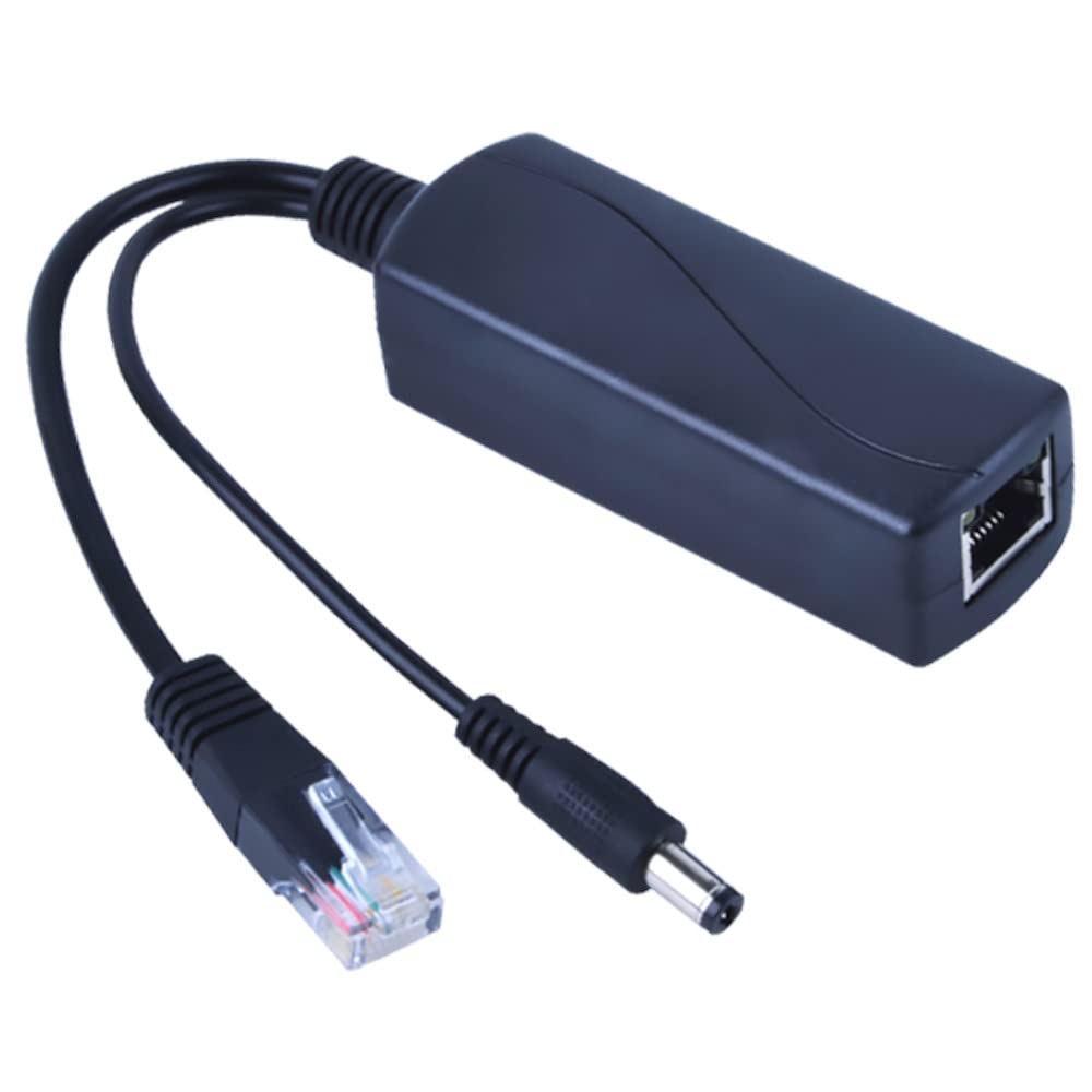 JacobsParts 48V to 12V 2A PoE Splitter Adapter IEEE 802.3af Compliant for Surveillance Security Camera, VoIP Phone, WAP, IP Cameras, Wireless AP