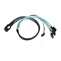 Micro SATA Cables|1 Meter Mini SAS SFF-8087 36 Pin to 4 X 7 Pin SATA with Side Band Signal Cable