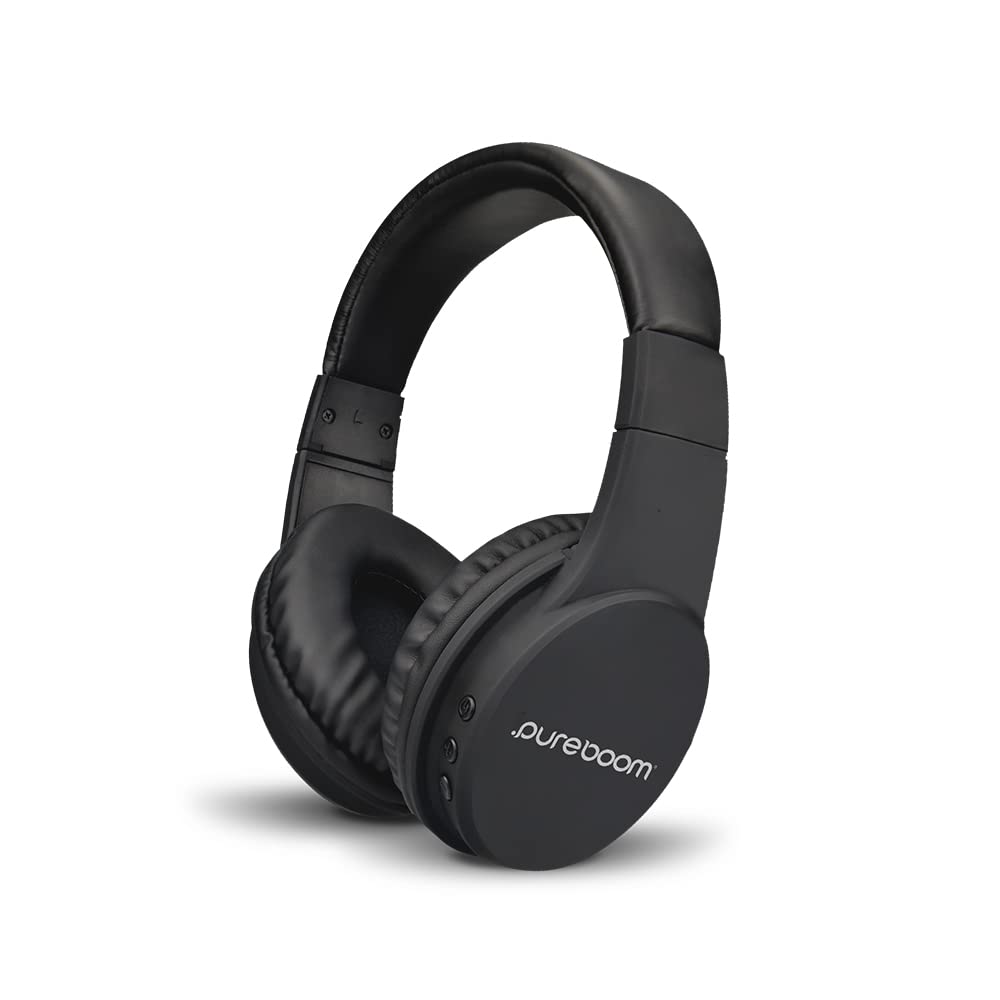 PureGear PureBoom Bluetooth Wireless Headphones, Hi-Fi Stereo Foldable Headset for iPhone/Android Phones/TV/Laptops, Adjustable Padded Headband, Soft…
