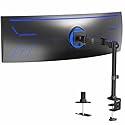 VIVO Single Ultra-Wide Monitor Desk Mount for up to 49 inch Ultrawide Screens, Clamp-on Adjustable Stand Holds 44 lbs, VESA up to 100x100mm, Black