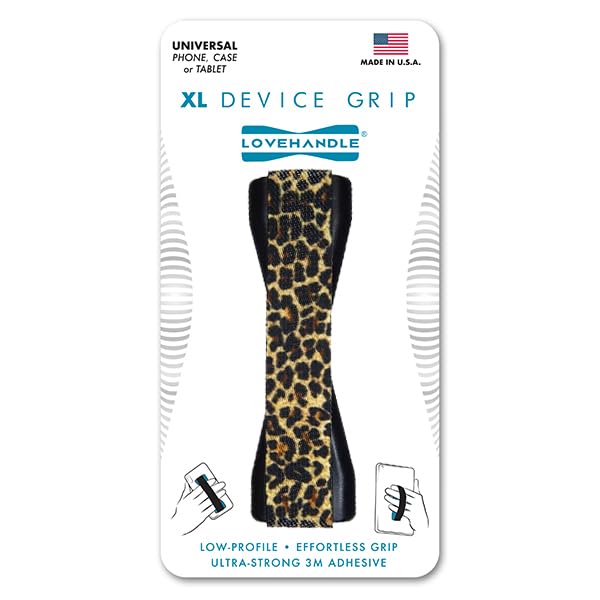 LOVEHANDLE Tablet/XL Grip for Most Tablets and Large Smartphones, Leopard