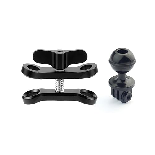 NovelGoal Ball Clip 1 Inch Ball Head Clamp Diving Waterproof Compatible with Go-pro SLR Camera Underwater Photography (with Ball Head)