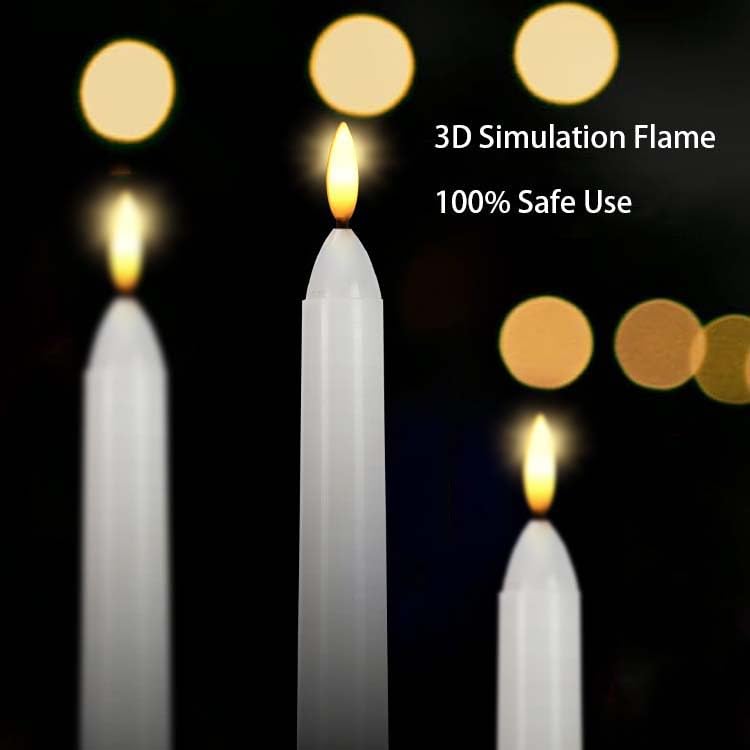 ZenQiKe Rechargeable Taper LED Candles 6 PCS with Remote Timer Suckers, 3D Flickering Flameless Light Window Candles,Battery Operated Candlesticks